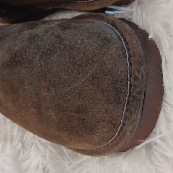 Lamo Boots Womens Ankle Brown Suede Fur Lining Sparkled Sweater Cuff Top SZ 8 - Picture 11 of 16